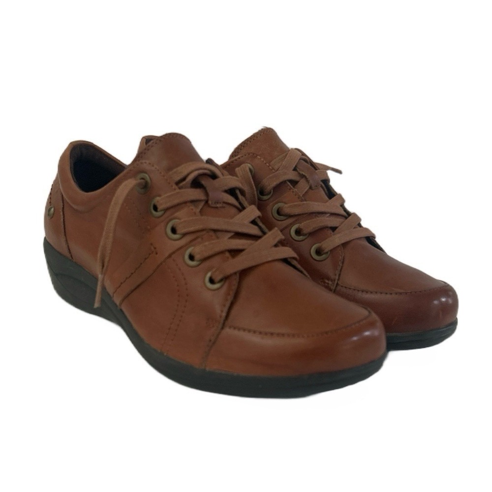 Hush Puppies Champion‎ Oleena Medium Dark Brown Leather Shoes Women's Size 8.5